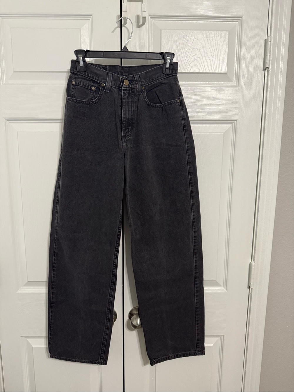 Vintage L.L. Bean High-Waist Black Wide Leg Jeans